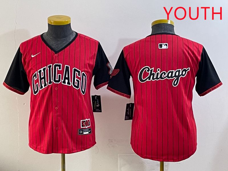 Youth Chicago White Sox Blank Red Stripe Joint Name Nike 2025 MLB Jersey style 15